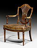 A fine quality Louis XVI mahogany fauteuil